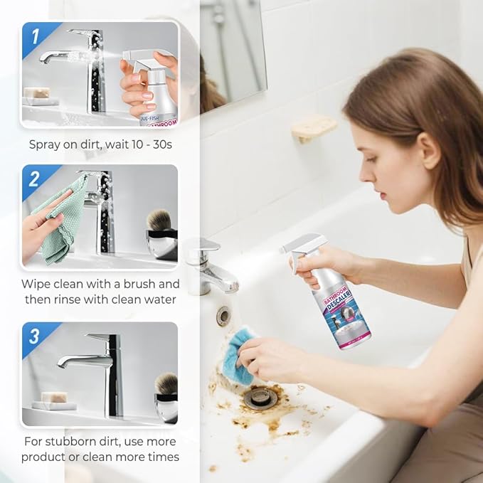 Bathroom Descaler Foam Cleaner, 2025 Upgrade Multipurpose Stubborn Stains Cleaner for Shower Room Glass Sink Toilet 100ml (3)