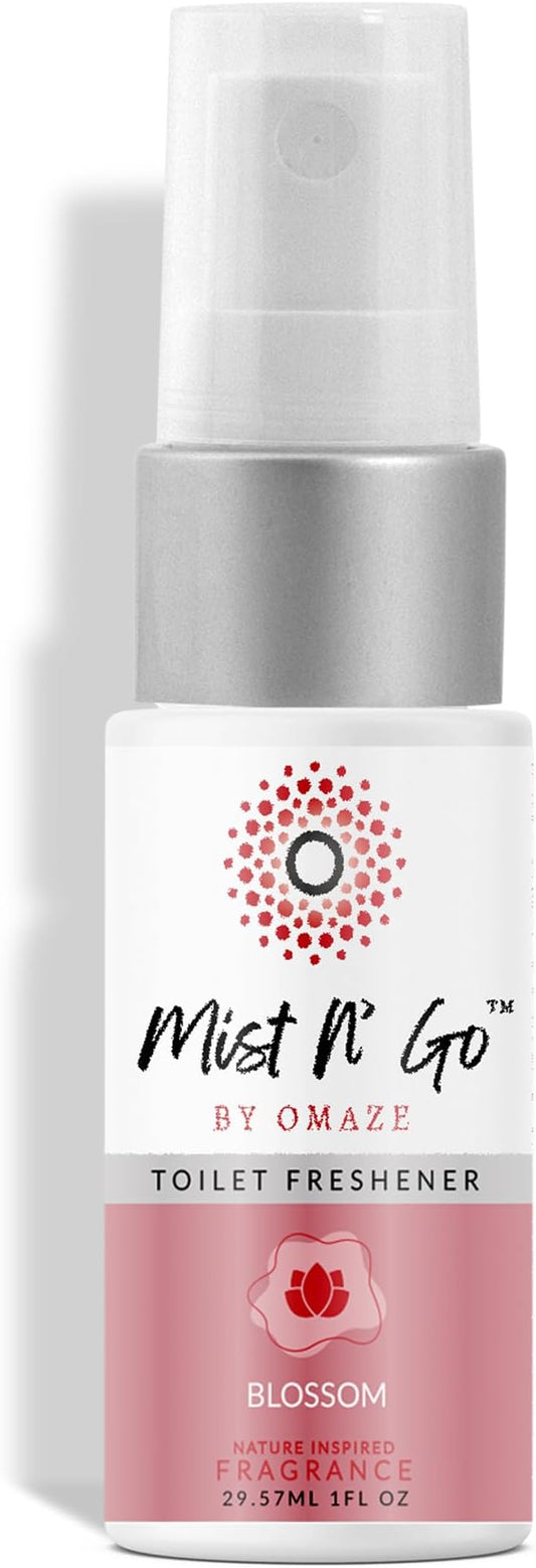 Mist N??Go by Omaze Travel Bathroom Spray for Toilet Spray Odor Eliminator - Travel Toilet Spray for Bathroom Air Freshener Spray for Bathroom Deodorizer - Blossom Travel Size (1oz x1)