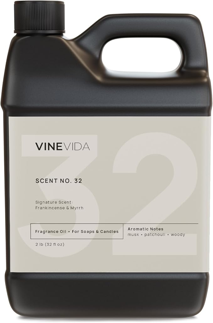 VINEVIDA [32oz] Frankincense & Myrrh Fragrance Oil for Candle Making and Soap Making - Premium Candle Scents for Soy Candles