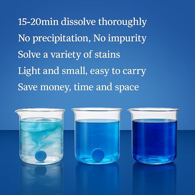 50 Pcs Car Windshield Washer Fluid concentrate Tablets,Windshield Wiper Fluid,1 Pack Makes 52.5 Gallons,1 Piece Makes 1.05 Gallons(Winter: Use With De-icer or Methanol)
