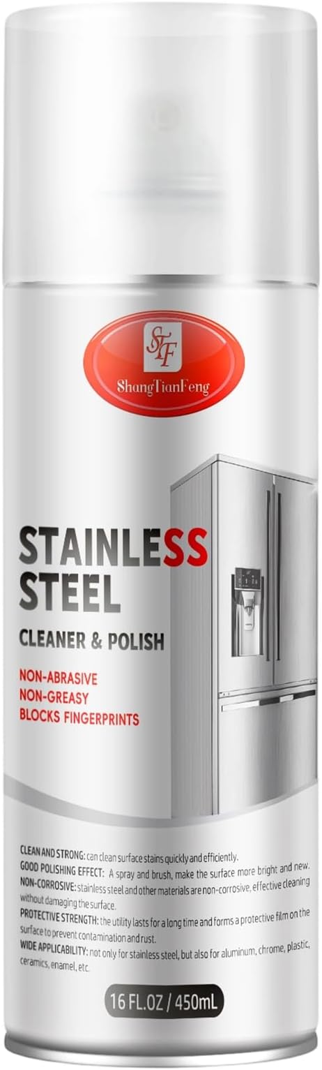 Stainless Steel Cleaner & Polish - Quick Shine, Streak-Free Formula - Safe for Appliances, Cookware, Sinks - Restores Shine - Eco-Friendly (17oz)