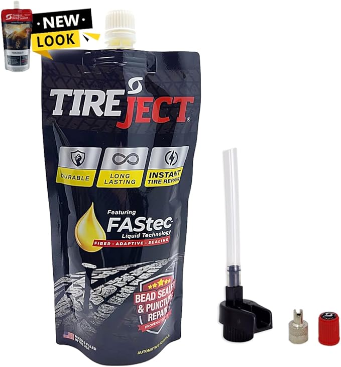 TireJect Automotive Full-Size Truck/SUV 2-in-1 Tire Sealant & Bead Sealer Kit for tire Repair of leaks and punctures
