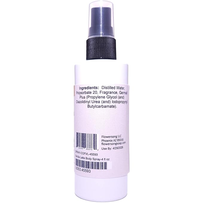 Blossom to Bath Vanilla Latte Body Spray (4 Ounce) - Phthalate Free Fragrance - Energizes Skin with a Deep Vanilla Scent