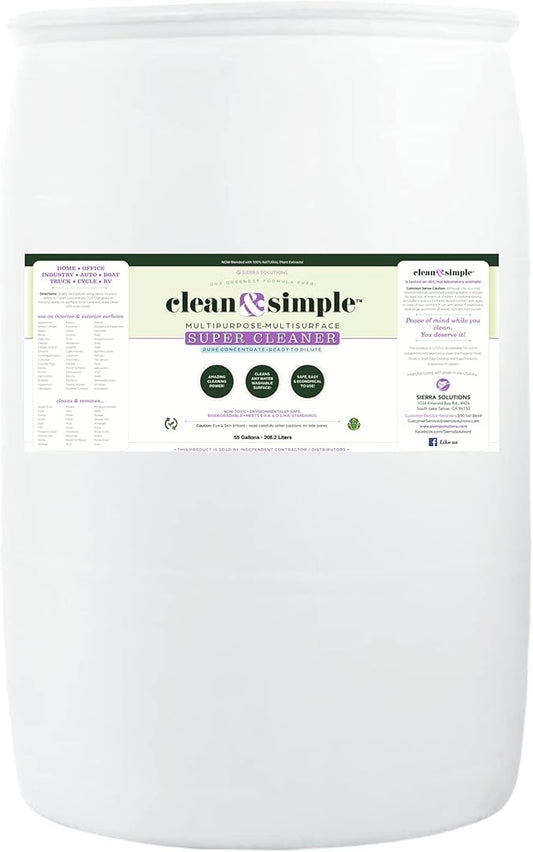 clean & simple™ SUPER CLEANER - Concentrated All-Purpose, Multi-Surface Cleaner, Non-Toxic, Biodegradable