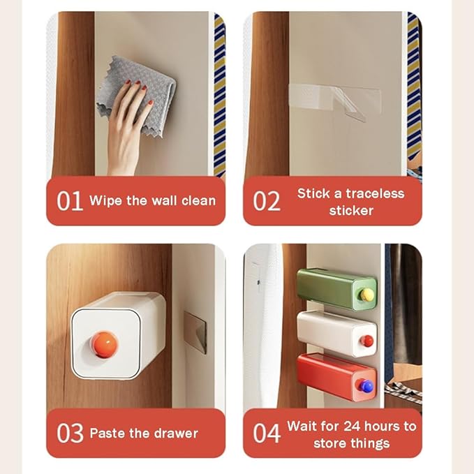 Dishwasher Pods Storage Container,Hanging Storage Drawer for Detergent,Wall Kitchen Sink Cabinet Door Holder Storing for Laundry Pods Packaged Food Candy