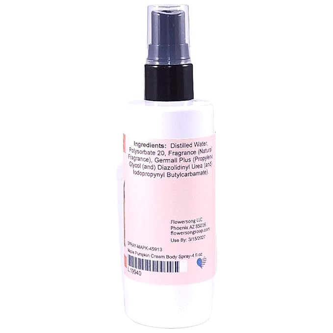 Blossom to Bath Maple Pumpkin Cream Body Spray (4 Ounce) - Natural Fragrance - Energizes Skin with a Sweetly Spiced Scent