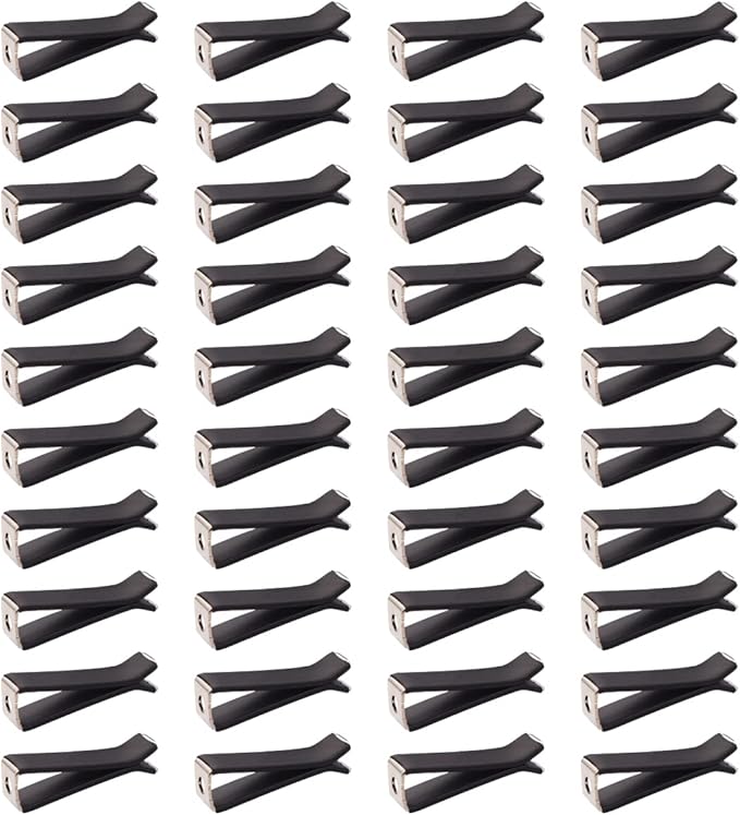 Dianrui 60 PCS Black Square Head Car Vent Clips,9mm Auto Air Conditioner Outlet Clips with 1 Storage Box, Air Freshener Vent Clips for Car Office Home