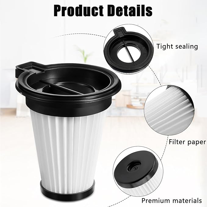 HEPA Filters Replacement Parts for Wyze Cordless Vacuum Cleaner, Removable and Washable Filter, 4 Filters 1 Cleaning Brush