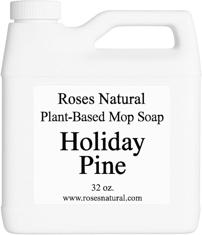 Plant-Based Floor Cleaner Mop Soap – 32 oz | Streak-Free, Highly Scented, Concentrated Mop Solution for Tile, Vinyl, Hardwood & Sealed Floors | Non-Toxic, Eco-Friendly (Holiday Pine)