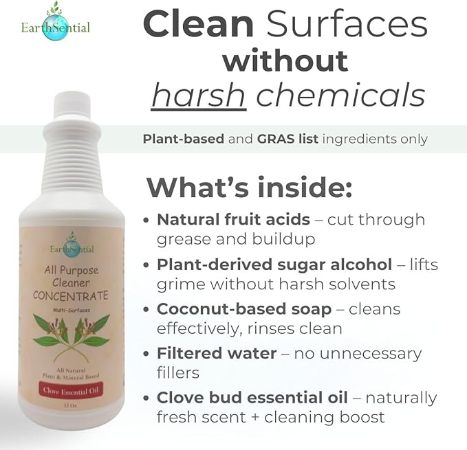 Plant-Based All-Purpose Cleaner Concentrate, 32 fl oz (Makes 64 Bottles) (Clove)