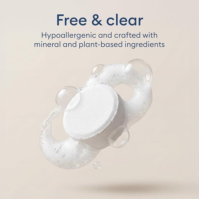 Vove Dishwasher Detergent Tablets, 80 Count Value Pack - Plastic-Free, No PVA, No Microplastics - 2x Enzyme Power for Sparkling Dishes - Plant-Based, Fragrance-Free, Biodegradable, Septic Safe
