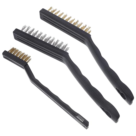 Luxshiny 3 Sets Multipurpose Wire Brush Set Small Wire Brush Kit for Cleaning for Automotive Use