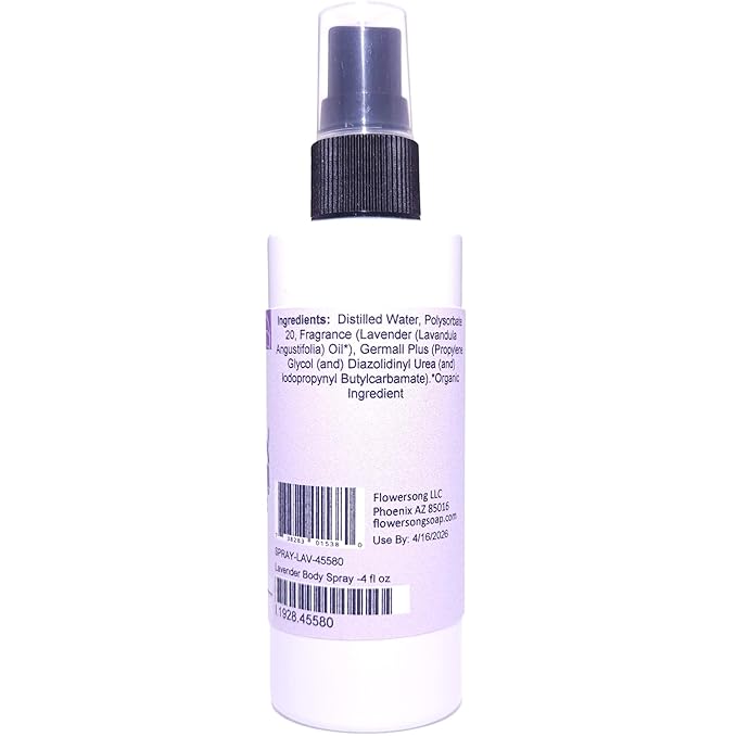 Blossom to Bath Lavender Body Spray (4 Ounce) - Pure Essential Oil Fragrance - Energizes Skin with a Relaxing Comforting Scent