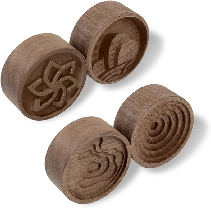 4 Pieces Wooden Aromatherapy Round Essential Oil Diffuser - Walnut Wood Diffuser for Offices, Home, Cars, Sauna Rooms, SPA Centers,Yoga Rooms