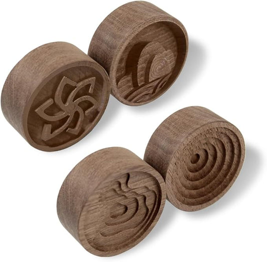4 Pieces Wooden Aromatherapy Round Essential Oil Diffuser - Walnut Wood Diffuser for Offices, Home, Cars, Sauna Rooms, SPA Centers,Yoga Rooms