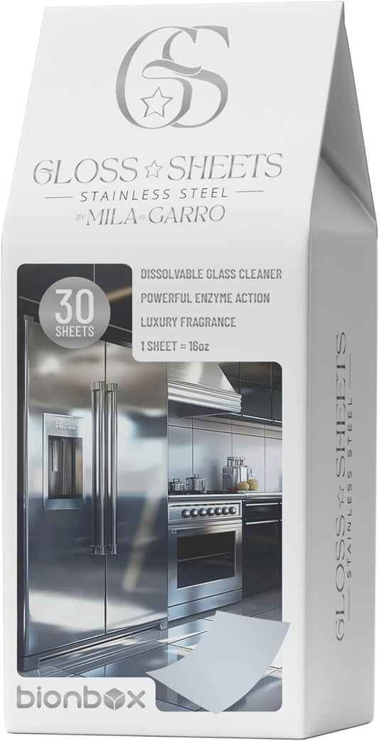 Stainless Steel Cleaner, Concentrated Formula - makes 3.75 Gallons, Removes fingerprints, Water Marks, Grease - Perfect stainless steel cleaner for appliances - Free 2 Microfiber Cloths