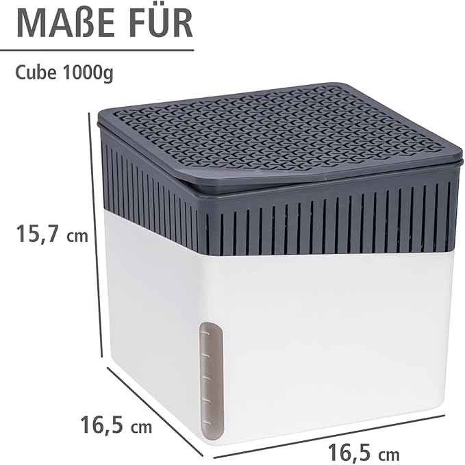 WENKO Cube Refill for Dehumidifier, Humidity and Moisture Absorber for Bathroom, Bedroom, Garage, Closet, 2800 Cubic Feet of Reach, 2.2lbs, 4.72 x 1.97 x 4.72 inch, Large, White