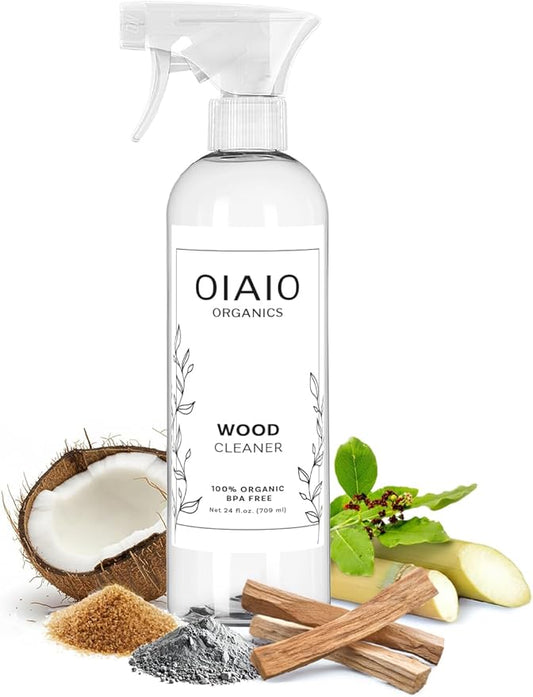 Non-Toxic Wood Cleaner - Natural Organic Ingredients that Truly Perform - 24oz - Light Coconut & Palo Santo Scent