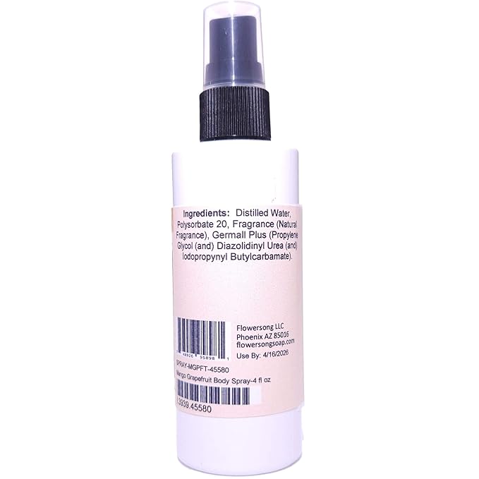 Blossom to Bath Mango Grapefruit Body Spray (4 Ounce) - Natural Fragrance - Energizes Skin with a Fresh Tropical Scent