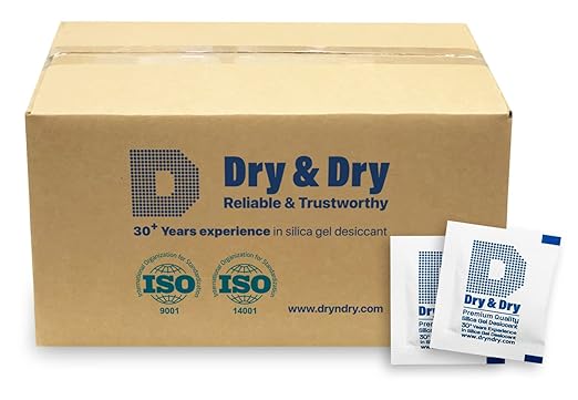 Dry & Dry 3 Gram [5000 Packets] Silica Gel Packets Silica Gel Desiccants, Silica Gel Packs - Rechargeable Moisture Absorbers for Food Storage, Electronics, 3D Filament & Safes