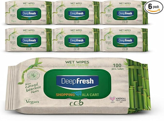 ShoppingAlaCart Multi-Purpose Cleaning Wipes for Home and Office, 100 Count Per Pack, Pop-Top, Resealable, 6-Pack (600 Total Wipes)