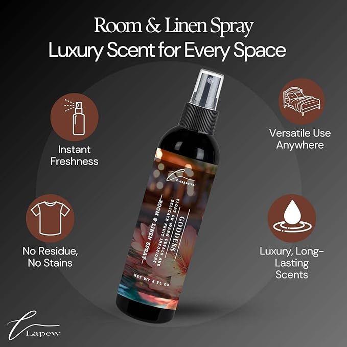 Lapew Room & Linen Spray | Fragrance Mist for Home, Car & Office | Fabric & Air Freshener | Neutralizing Mist | Made in USA | Goddess