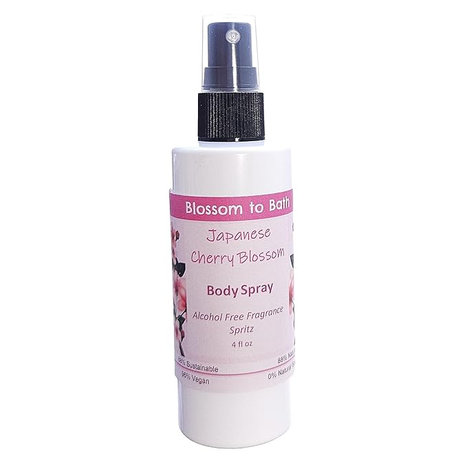 Japanese Cherry Blossom Body Spray (4 Ounce) - Phthalate Free Fragrance - Energizes Skin with an Elegantly Blossoming Scent