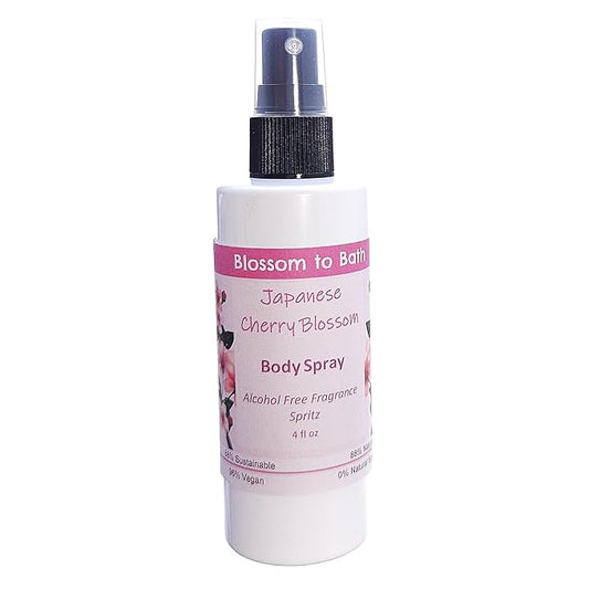 Japanese Cherry Blossom Body Spray (4 Ounce) - Phthalate Free Fragrance - Energizes Skin with an Elegantly Blossoming Scent