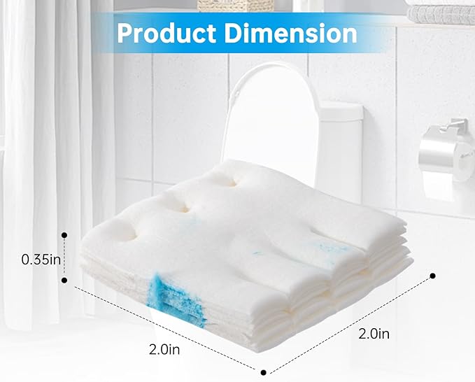 12 Pack Flushable Refills Compatible with Scrubbing Bubbles Toilet Bowl Brush, Disposable Cleaner Refills Pads for Scrubbing Bubbles Toilet Wand, Toilet Brush Refill Accessories (Only Pads)