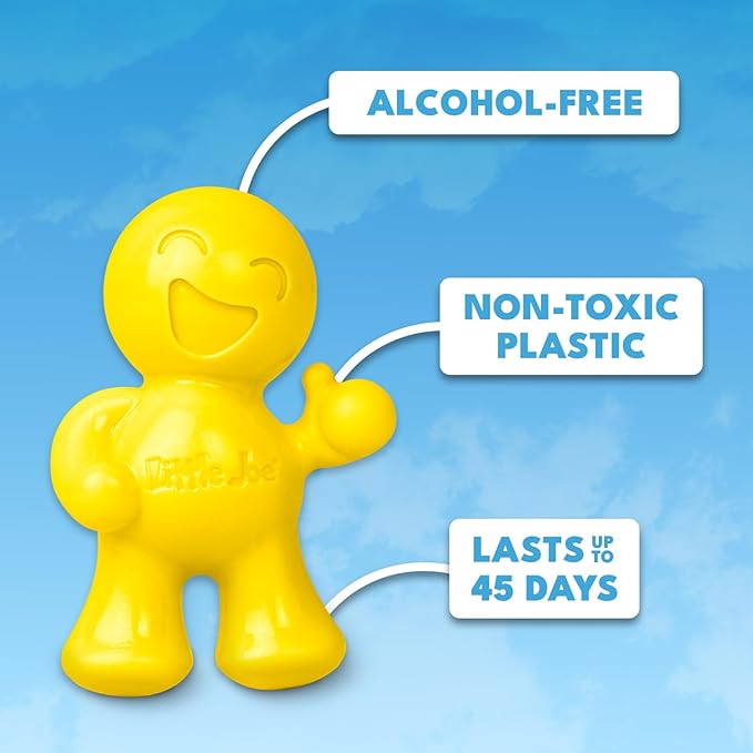Little Joe 96402-6PK Vanilla Scent Car Air Freshener Vent Clip, Fights Odors for up to 45 Days, Long-Lasting Freshness, Cute Car Odor Eliminator, Pack of 6