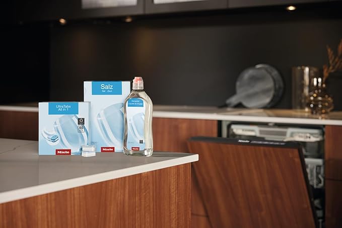 Miele 99997795 UltraTabs All in 1 Dishwasher Set, 60 x UltraTabs Detergent Tablets, 1.5 Kg Salt and 500 ml Rinse Aid for Optimum Wash and Dry