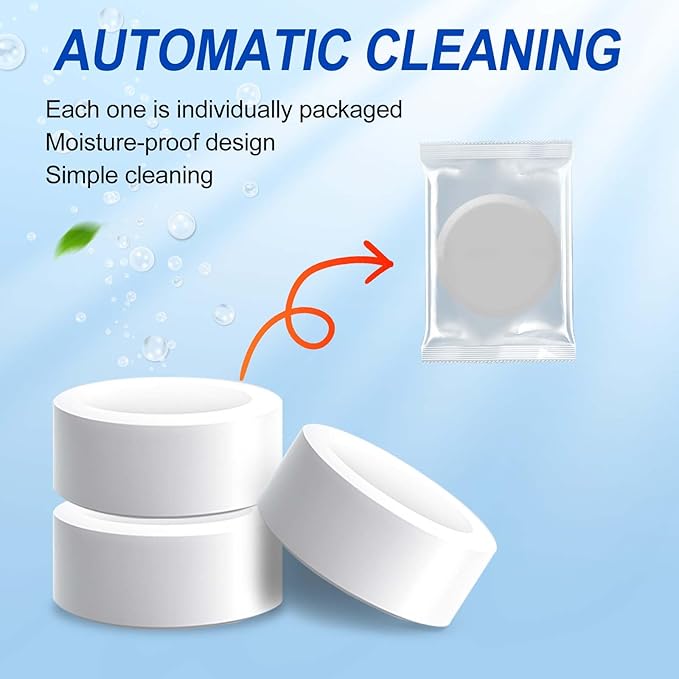 Automatic Toilet Bowl Cleaner Tablets,Bleach Descale&Deodorize-Tank Drop-In Tablets for Stain&Limescale Removal, Fresh Scent, Septic-Safe, Compatible with effective Works with Toilets-easy to use