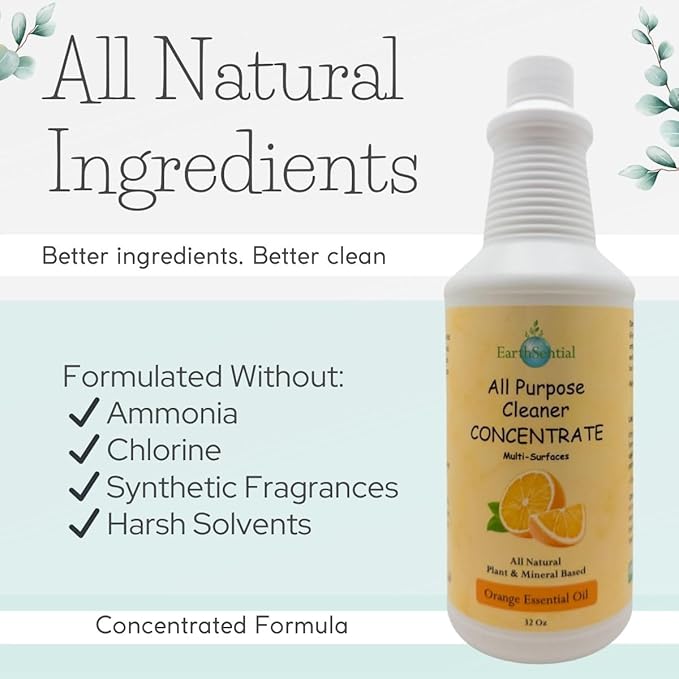 Plant-Based All-Purpose Cleaner Concentrate, 32 fl oz (Makes 64 Bottles) (Orange)