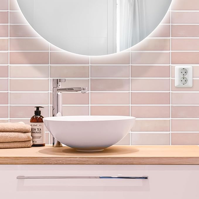 Peel and Stick Tile，New Upgrade Thicker Design Self Adhesive 12" x 12" Large Premium Peel and Stick Backsplash for Kitchen (Cinnamon).