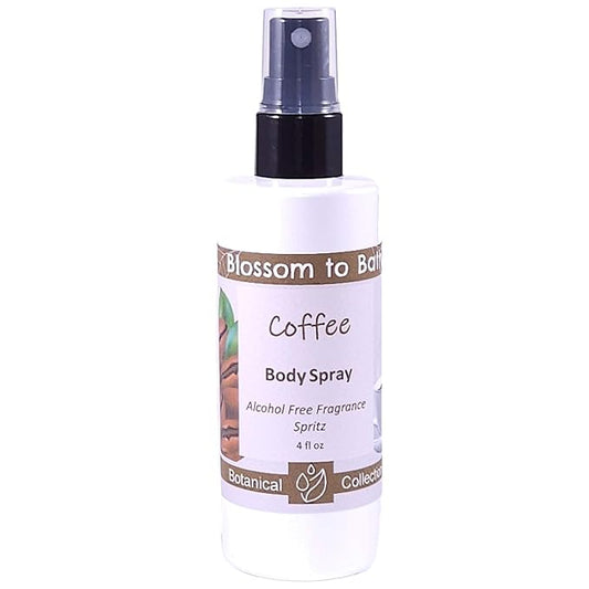 Blossom to Bath Coffee Body Spray (4 Ounce) - Natural Fragrance - Energizes Skin with a Rich Coffee-inspired Scent