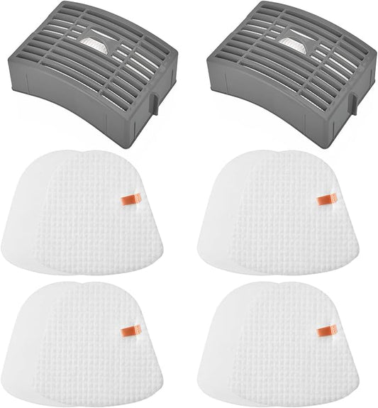 Filter Replacement for Shark Navigator NV586 NV581 NV581Q NV585 NV580 Powered Lift Away DLX Upright Vacuum Cleaner, Compare to Part # XFFT580 & XHEP580, 2 HEPA Post +4 Foam & Felt Filters