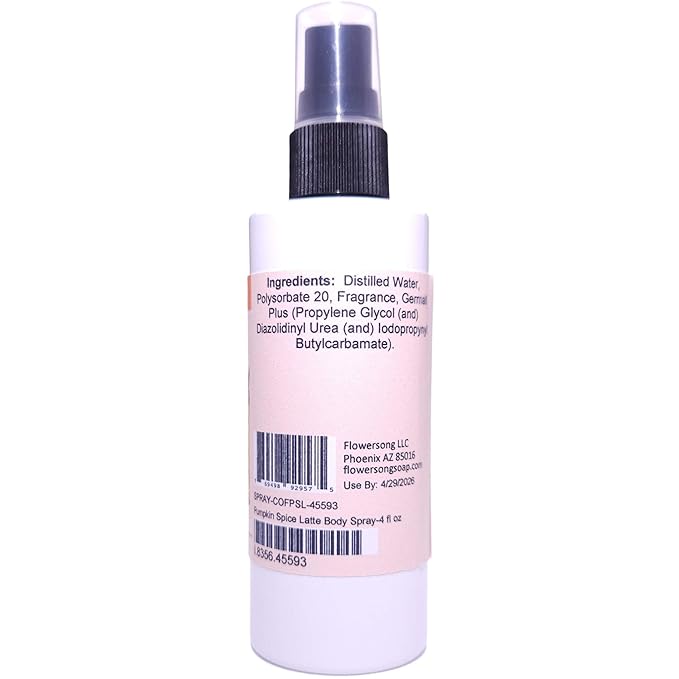 Blossom to Bath Pumpkin Spice Latte Body Spray (4 Ounce) - Phthalate Free Fragrance - Energizes Skin with a Warm Vanilla Spice Scent
