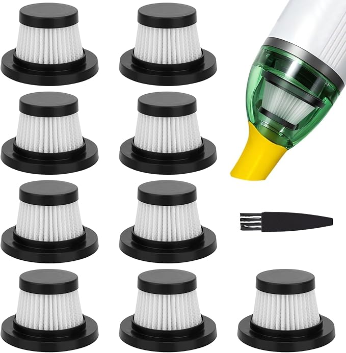 Vacuum Filters Replacement: for Vacuum Cleaner as Seen on TV, Washable Hepa Filter for Compact Cordless Vacuum, High Efficiency Filters for Vac (9 Pack)
