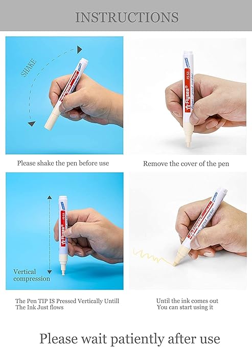 10 Pieces Tile Pen Wall Grout Color Pen Tile Repair Pen Refill Wall Gap Grout Renew Marker for Tiles Floor Kitchen Bathroom(Gray)