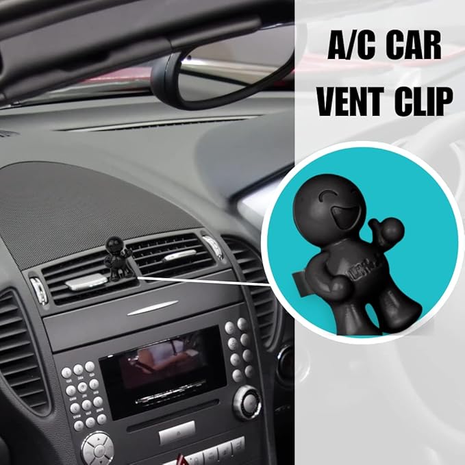 Little Joe 96405-6PK Black Velvet Scent Car Air Freshener Vent Clip, Fights Odors for up to 45 Days, Long-Lasting Freshness, Cute Car Odor Eliminator, Pack of 6