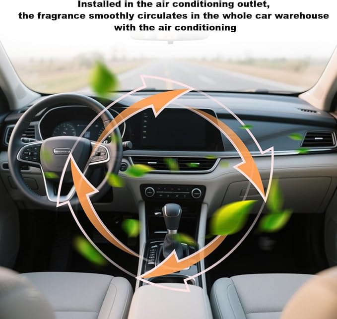 2PCS Car Diffuser Vent Clip, Vehicle Essential Oil Scents Set with 10 Unscented Refill Sticks, Automotive Vent Air Freshener Decoration Accessories, Universal for SUV, Sedan, Truck (Silver)