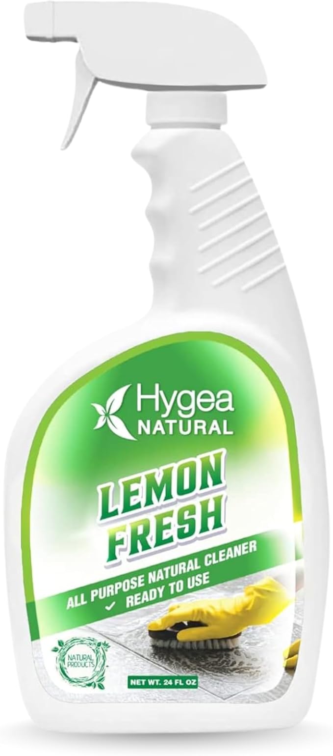 Hygea Natural Lemon Fresh All Purpose Cleaner - Chemical-Free Multi-Surface & Floor Cleaner - Removes Soil, Dirt & Grease - Wet Gloss Finish - Biodegradable, pH-Neutral & Ammonia Free (24oz Spray)
