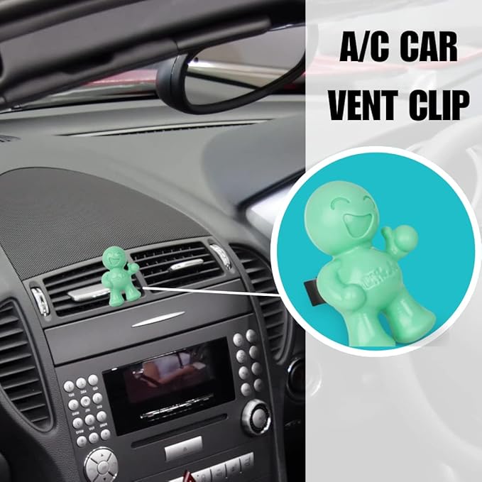 Little Joe 96406 Fresh Mint Scent Car Air Freshener Vent Clip, Fights Odors for up to 45 Days, Long-Lasting Freshness, Cute Car Odor Eliminator, Pack of 1