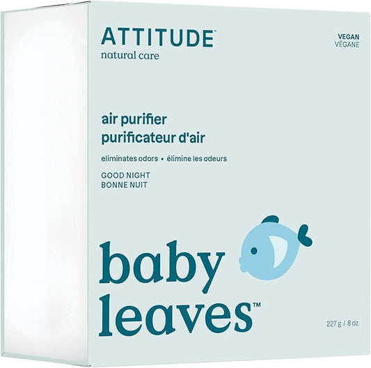 ATTITUDE Baby Air Purifier, Activated Carbon Freshener, Odor Remover, Plant and Mineral-Based, Vegan, Good Night, 8 Ounces