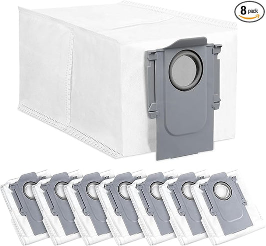 8 Pack Dust Bags for Roborock QV 35A/Saros 10/10R/Q Revo/Qrevo S/Qrevo Pro/Qrevo Plus/Qrevo Master/Qrevo Slim/Qrevo Curv/Qrevo Edge/S8 MaxV Ultra Robot Vacuum, 2.7L Large Capacity Replacement Dust Bag