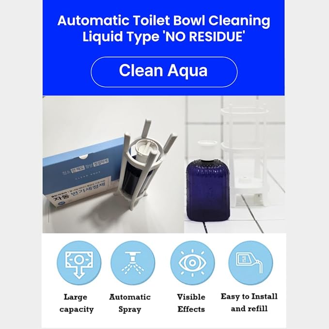 Automatic Toilet Tank Cleaner Liquid 500ml, (No Residue), (Lasts 7 Months), Heavy Duty Bathroom Cleaning Supplies, Hard Water Ring Remover, (Better Than Tablets)