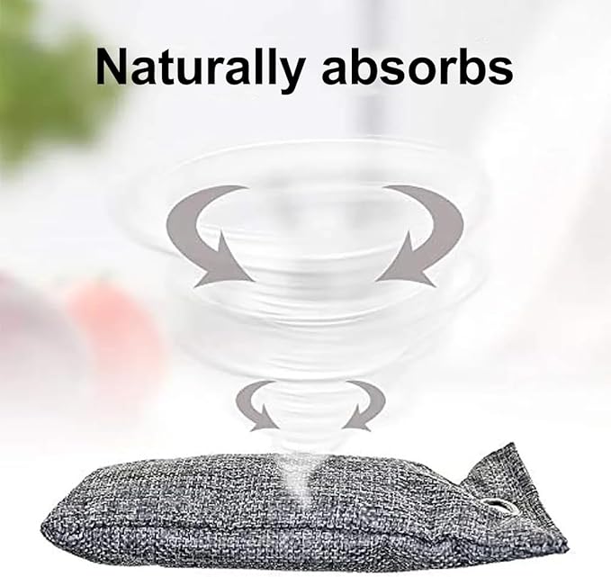Activated Charcoal Air Purifying Bag (10 Pack 75g Each) Bamboo Charcoal Odor Absorber Air Freshener for Shoes, Closet, Car, Blue
