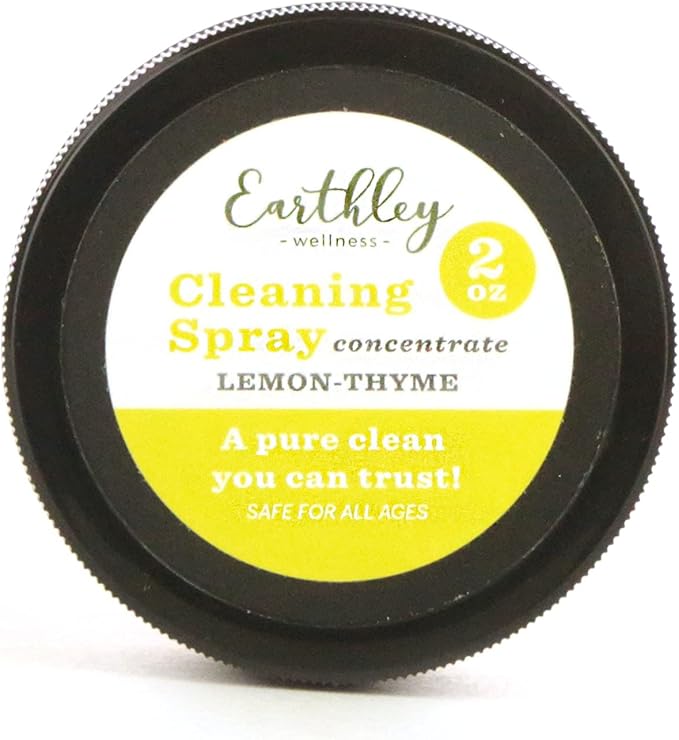 Earthley Wellness, Cleaning Spray Concentrate, Eco-Friendly, Pure, Certified Organic Cleaning Agent (2 oz, Lemon-Thyme)