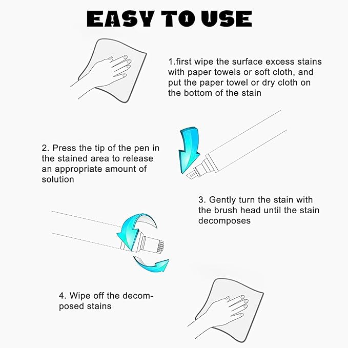 Portable bleach pens for clothes, 2-Pack Instant Stain and Grease Remover, Ideal for On-The-Go Laundry Clean-Up, Safe for All Fabric Types