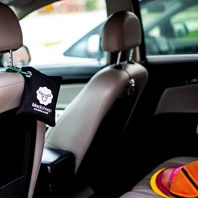 Black Sheep - Bamboo Charcoal Natural Air Purifying Bag - Eliminates Odors in Homes, Cars, Bags, Shoes, Closets & More - 200g (4)